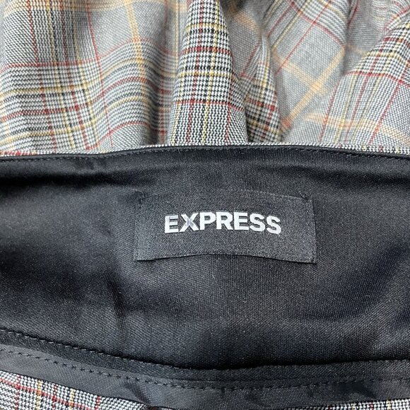 Express Women 12R Plaid Preppy Academia Wide Leg High Rise Cropped Culottes Pant - Picture 10 of 12